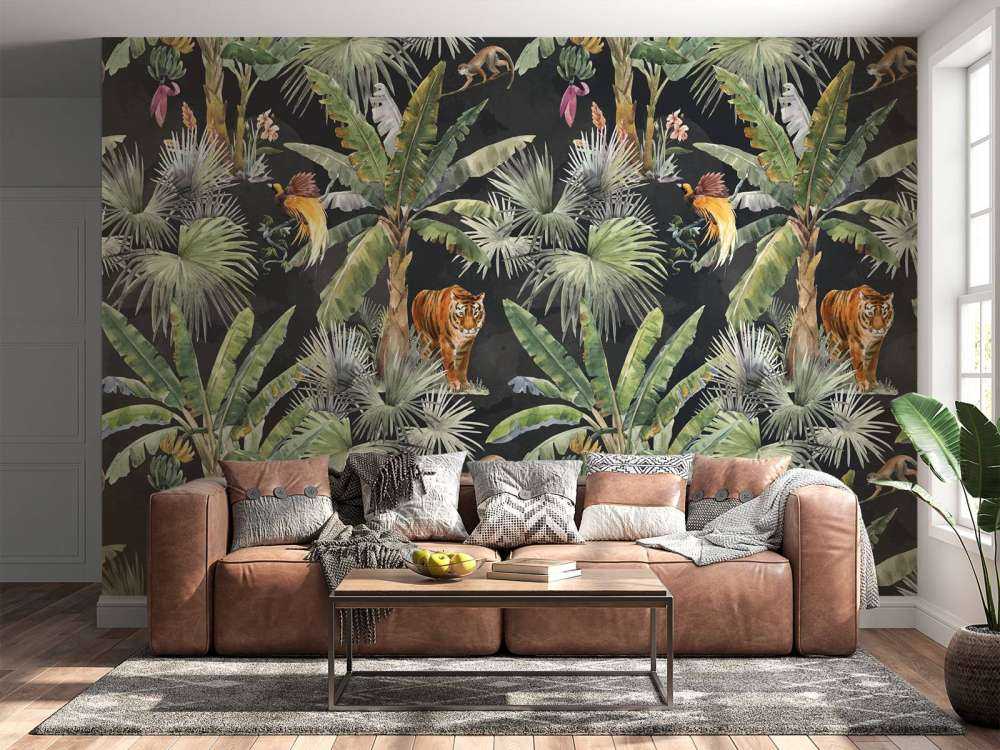 Palms and jungle animals