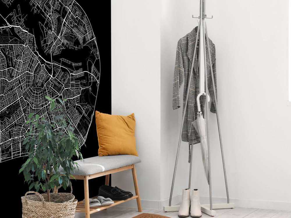Map of Amsterdam, black