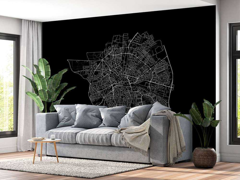 Map of Apeldoorn, black