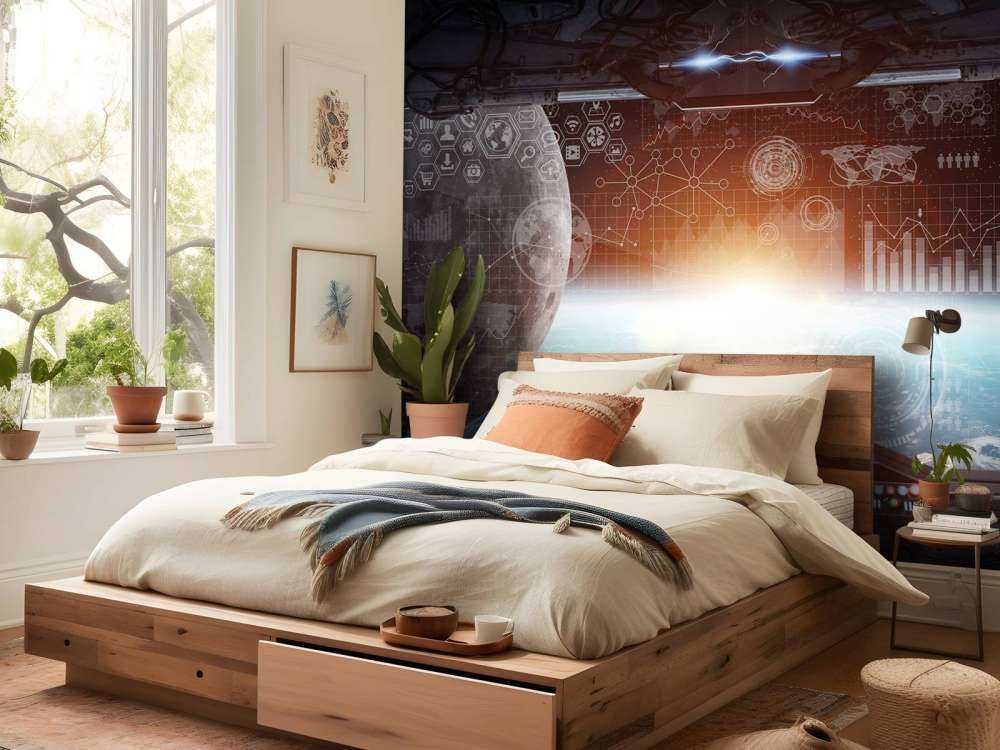 The earth from a space station