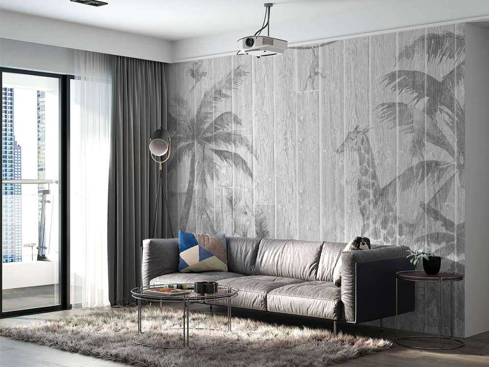 Jungle animals on wood