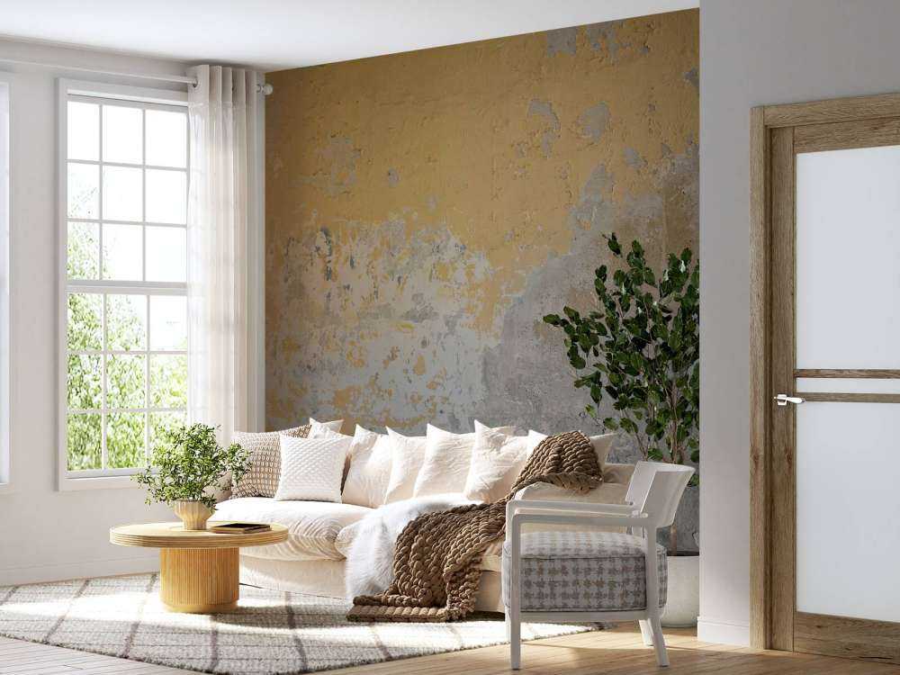 Yellow weathered wall