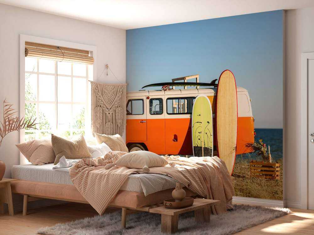 Bus with surfboard