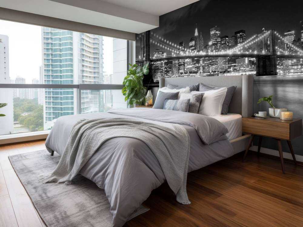 Brooklyn Bridge in zwart-wit