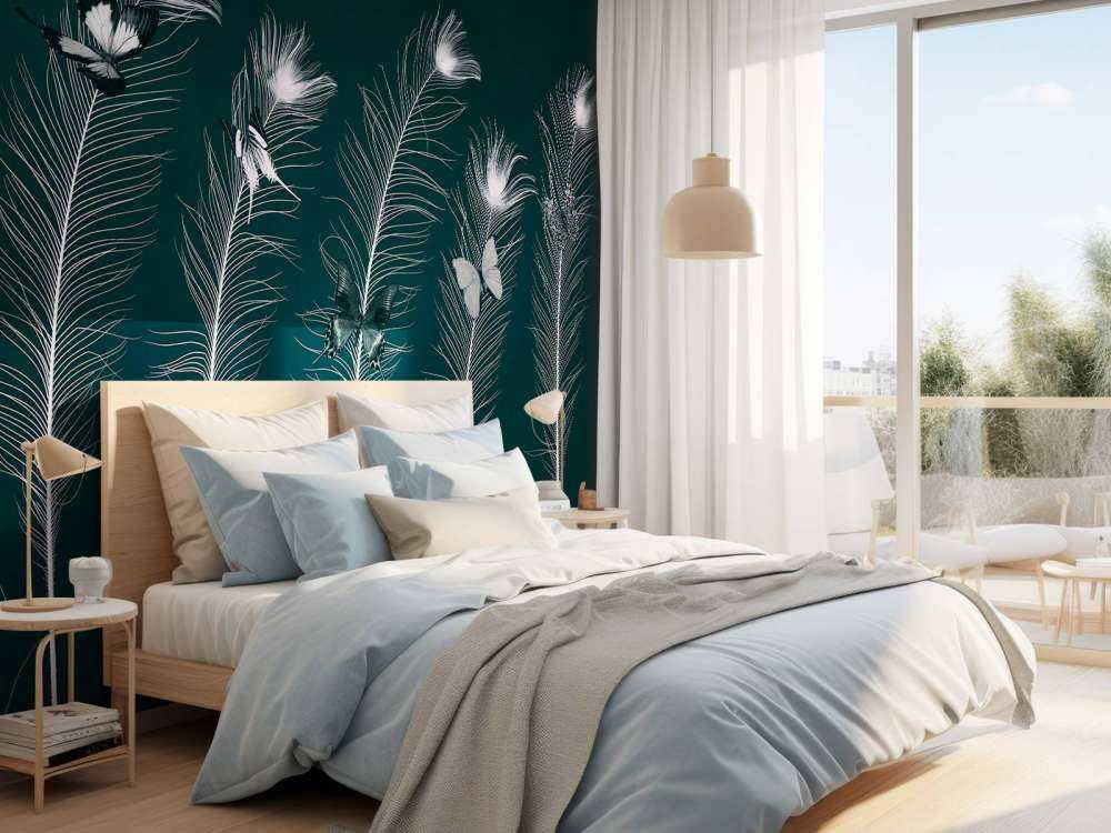 Butterflies on peacock feathers