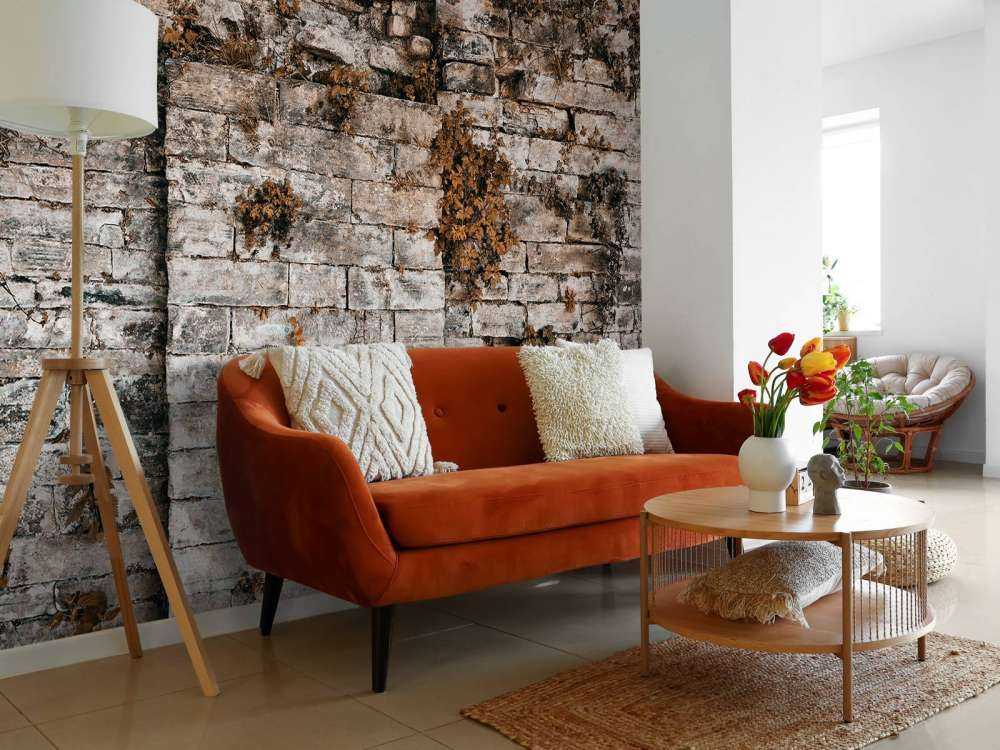 Vegetated wall in autumn