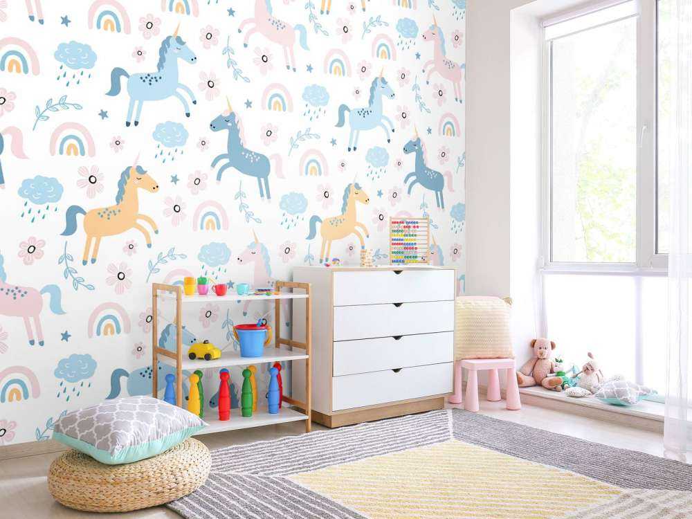 Unicorn with rainbow