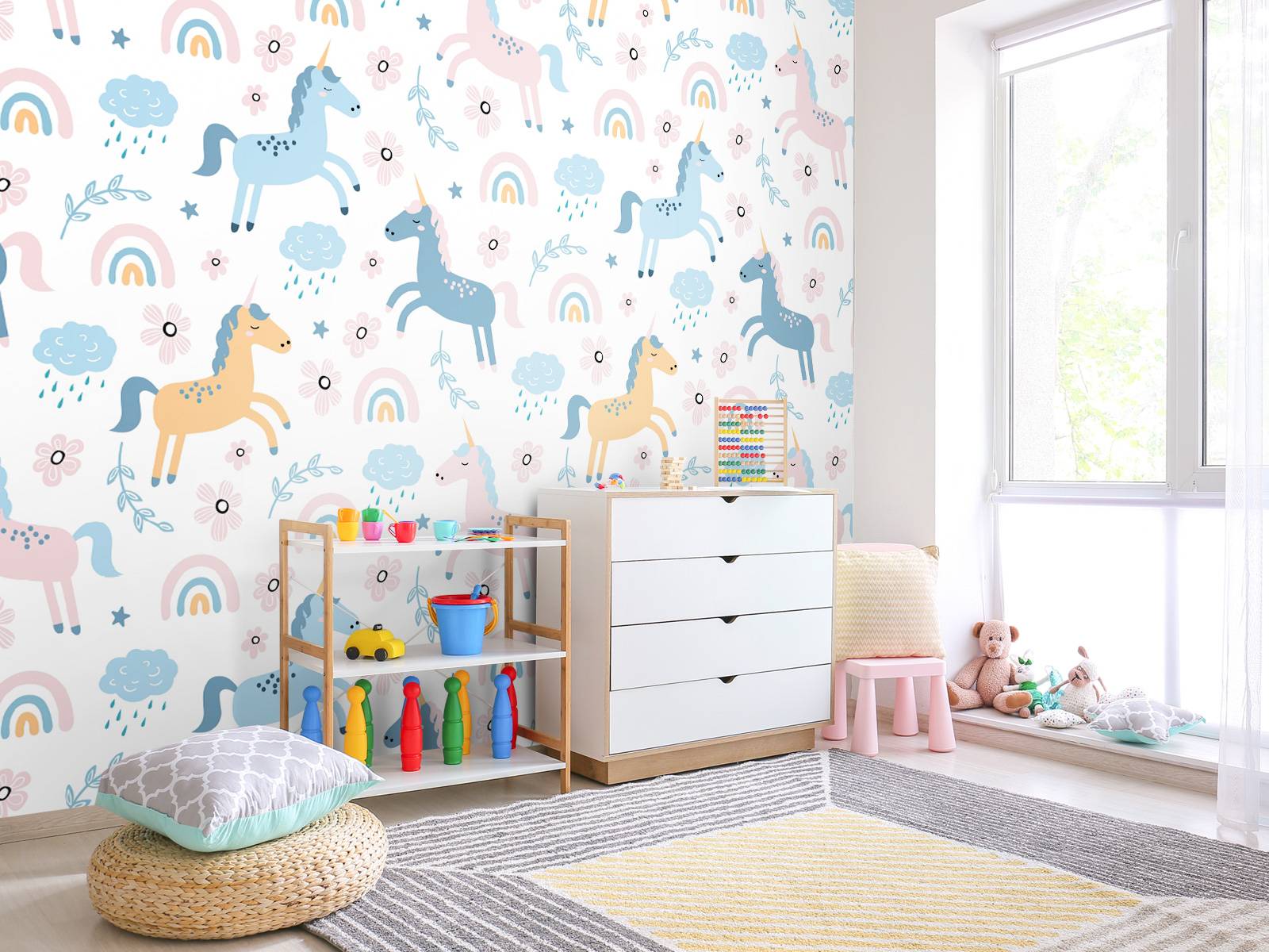 Unicorn with rainbow