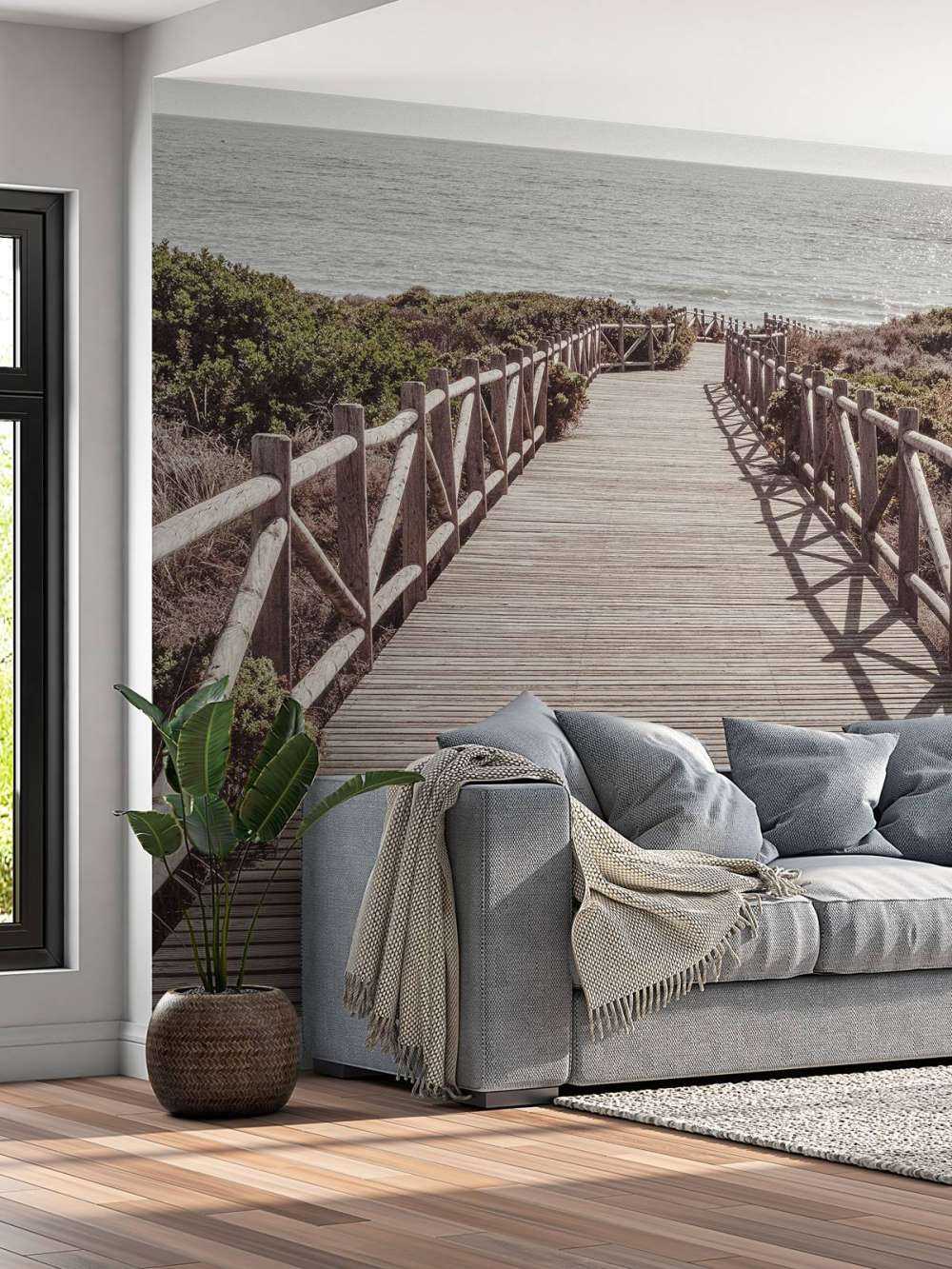 Beach foothbridge