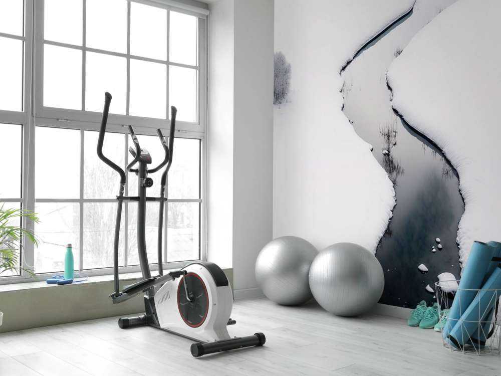 Minimalistisch landschap met sneeuw