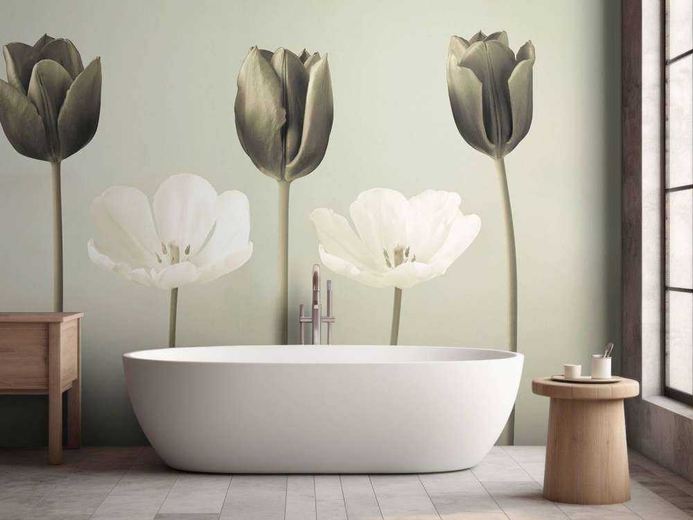 Tulips in a row