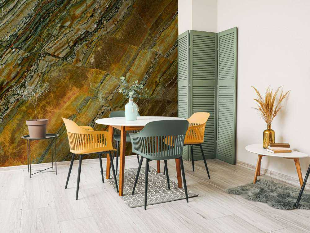 Coloured broken marble