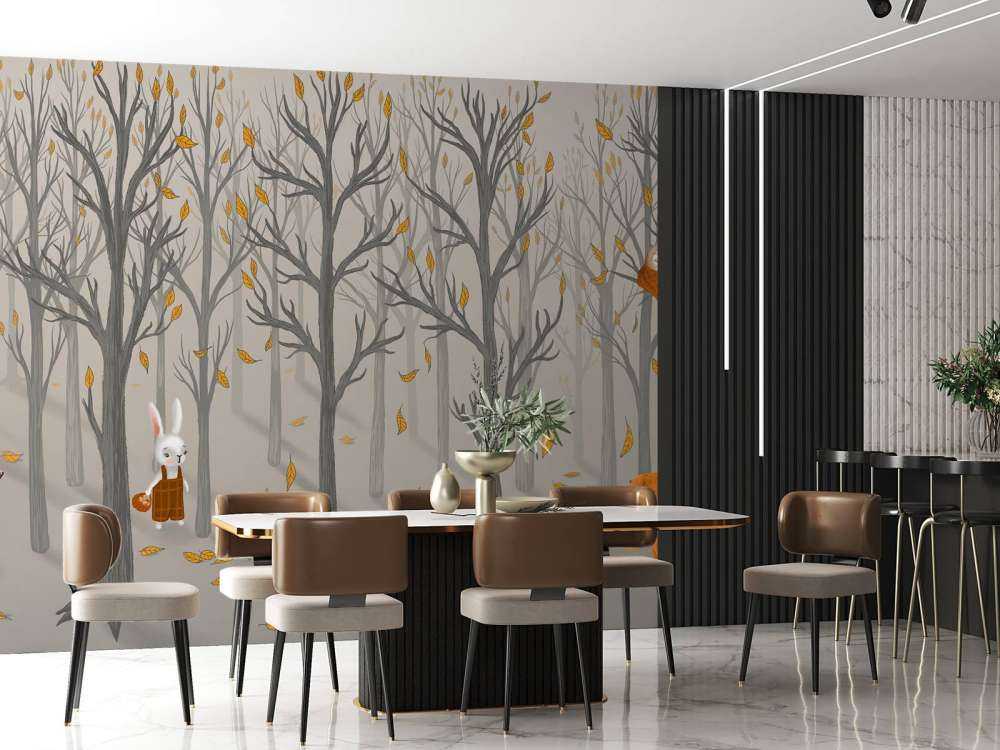 Forest animals in autumn