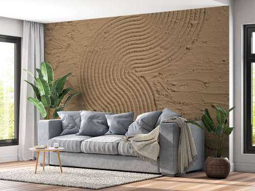Organic lines and structures hem in gold brown