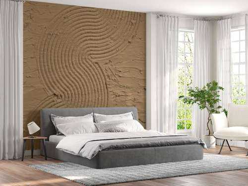 Organic lines and structures hem in gold brown