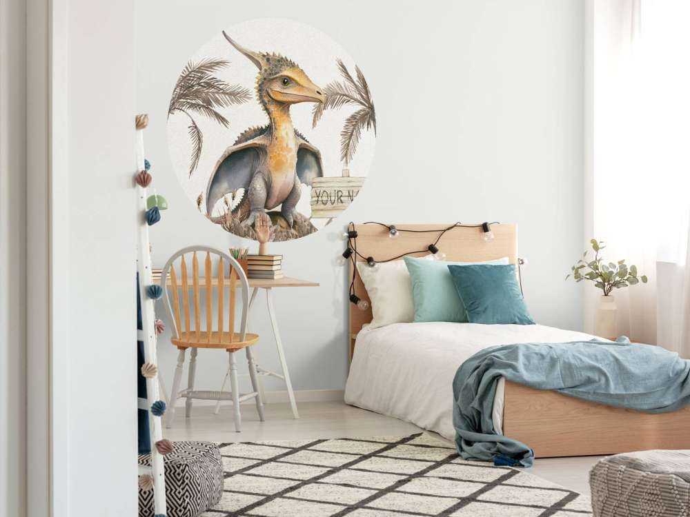 Baby pteranodon in the taupe jungle