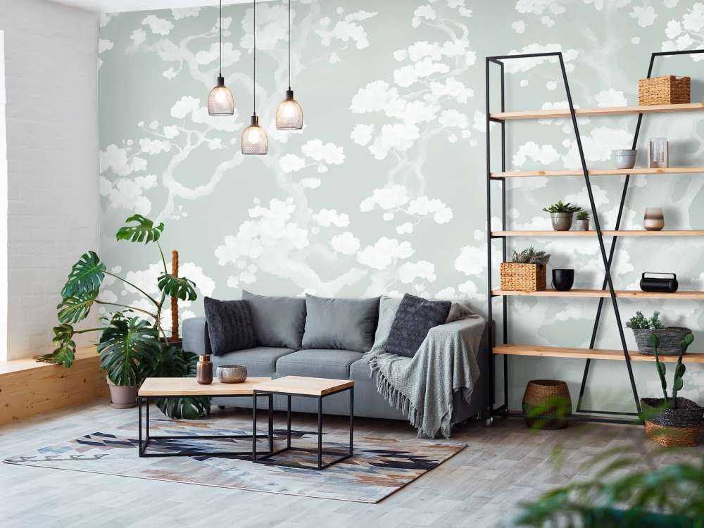 Wonderful blooming forest - mint green