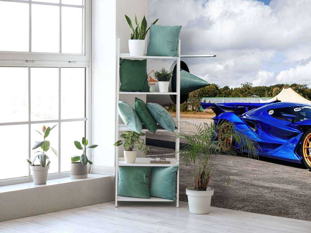 Futuristic supercar at the airport