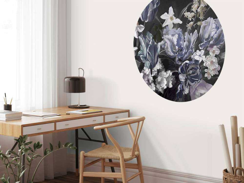 Bouquet with blue peonies