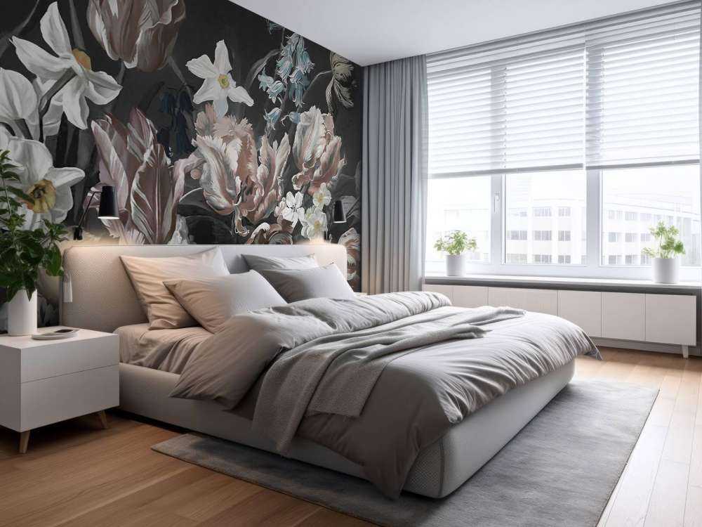 Bouquet with orange peonies