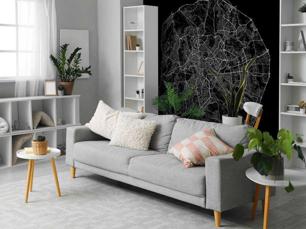 Plattegrond van Rome, zwart