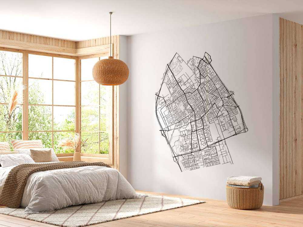 Plattegrond van Delft, wit 