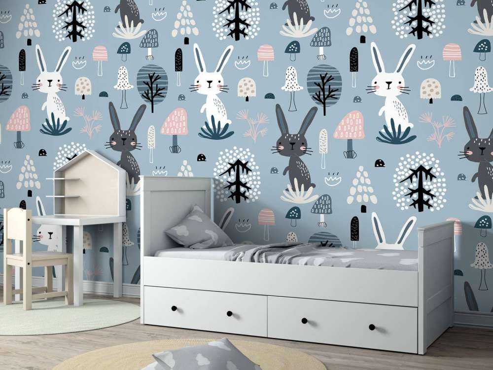 Blue rabbit pattern