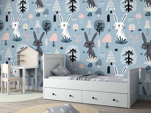 Blue rabbit pattern