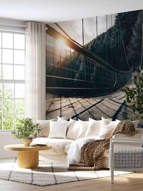 Steel suspension bridge