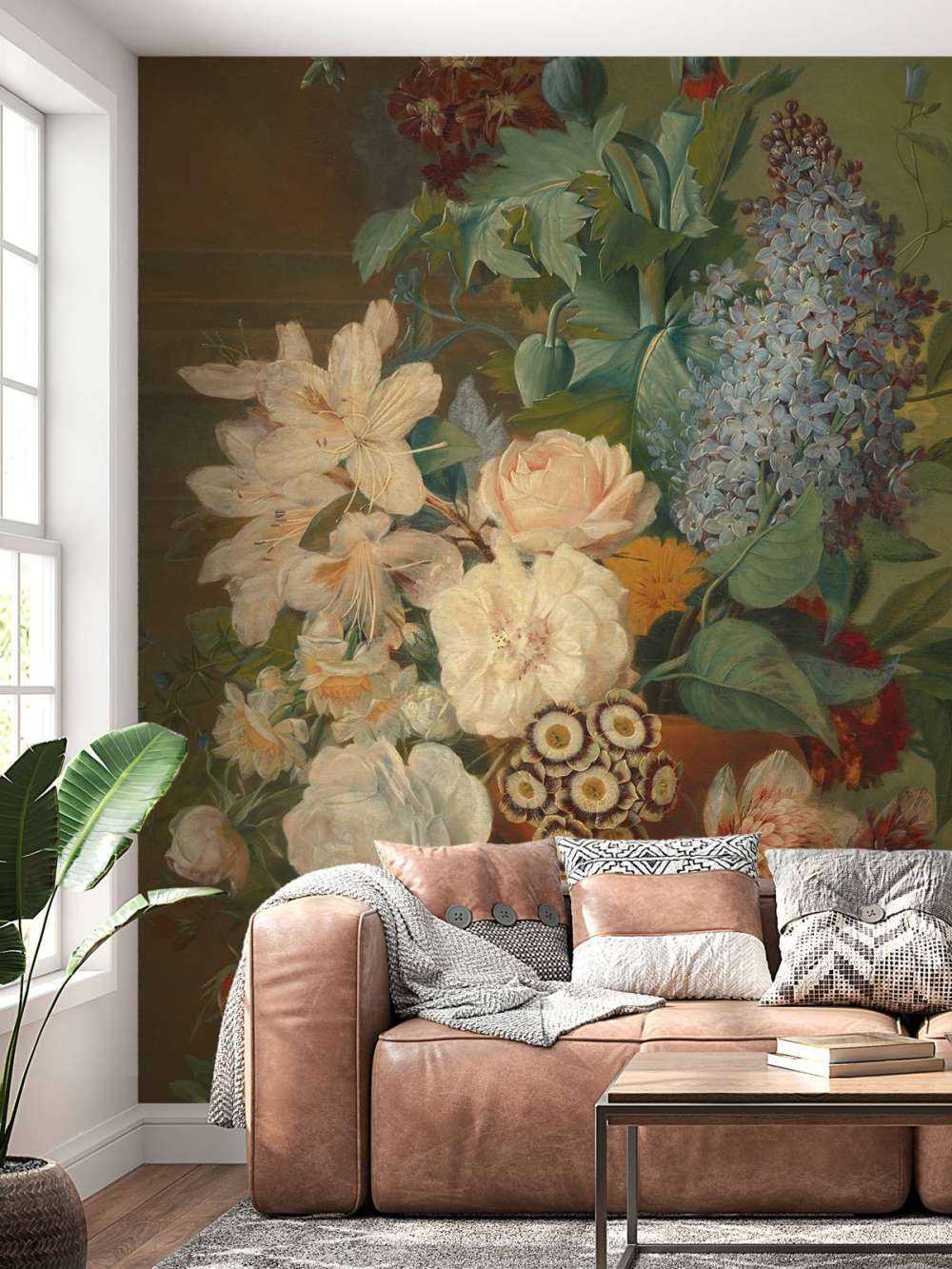 Flowers in a terracotta vase