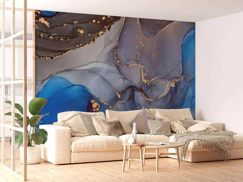 Abstract blauw en paars