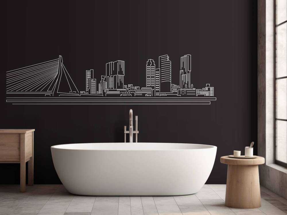 Rotterdam skyline zwart