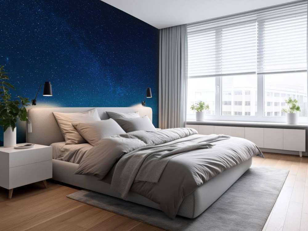 Starry sky with northern lights