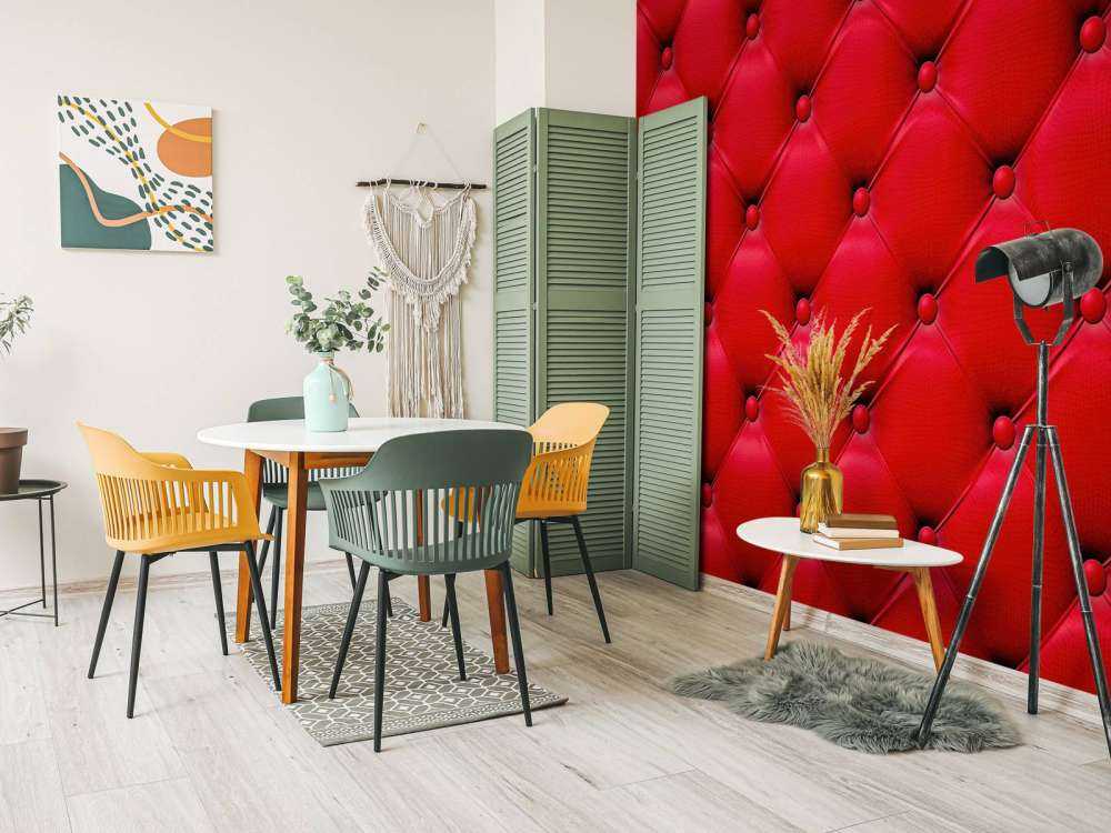 Red Chesterfield look