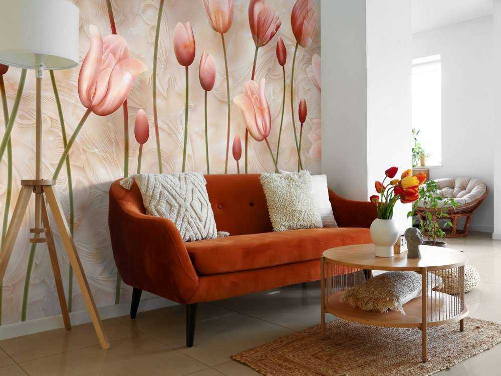 Pink waving tulips