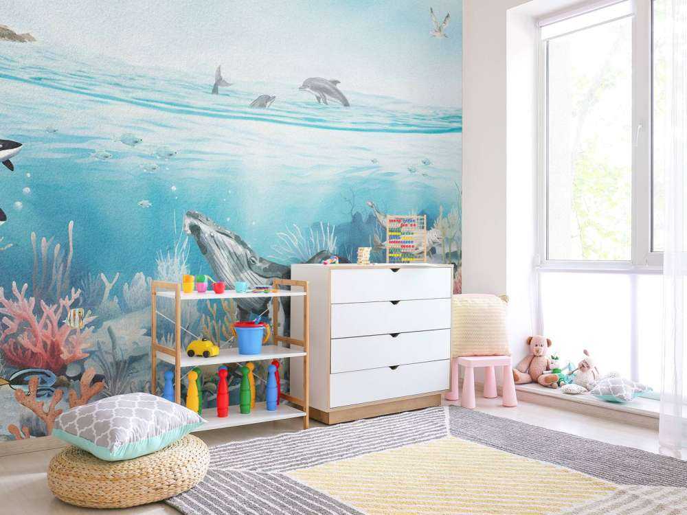 Ocean Landscape with Animals in Color