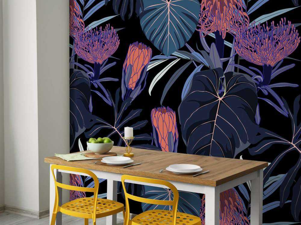 Pattern with tropical plants