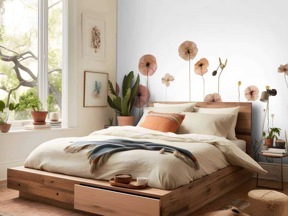 Poppy flower field colourful