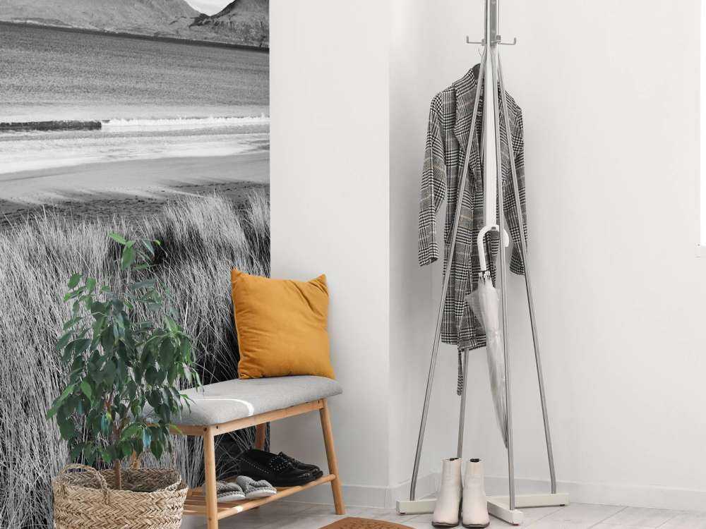 Marram grass, beach and mountains