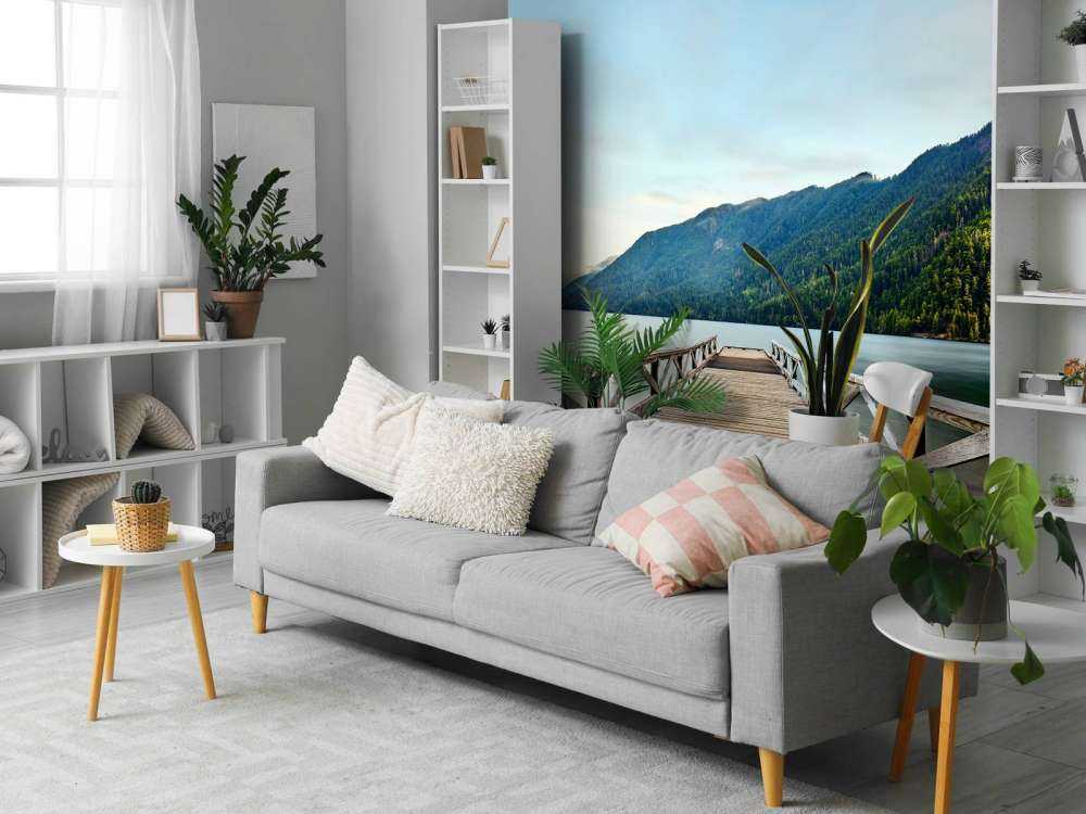 Long wooden scaffolding in more 