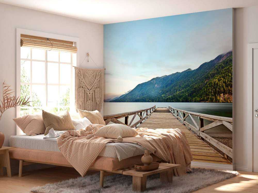 Long wooden scaffolding in more 