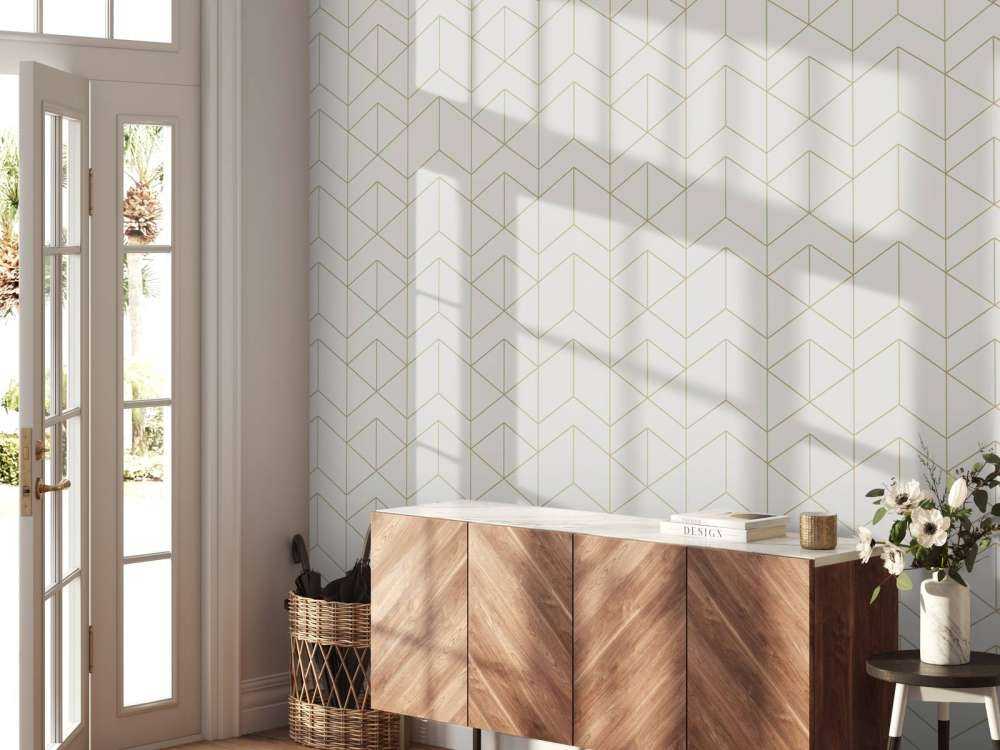 Geometric white tiles