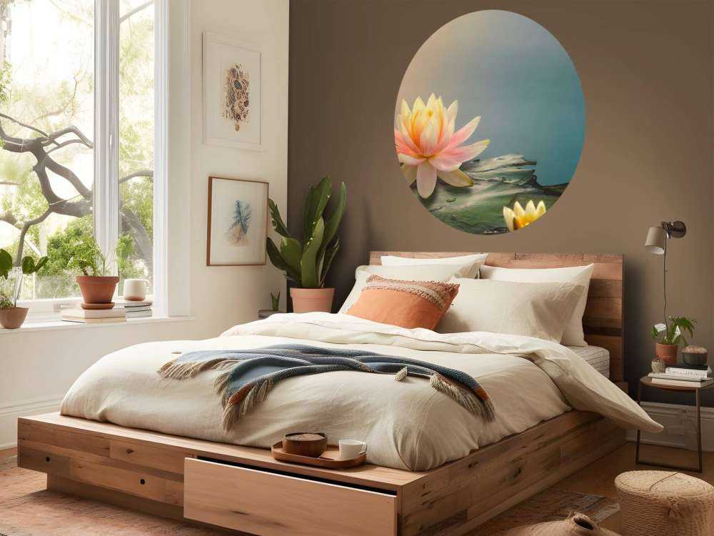 Pond with lotus flowers