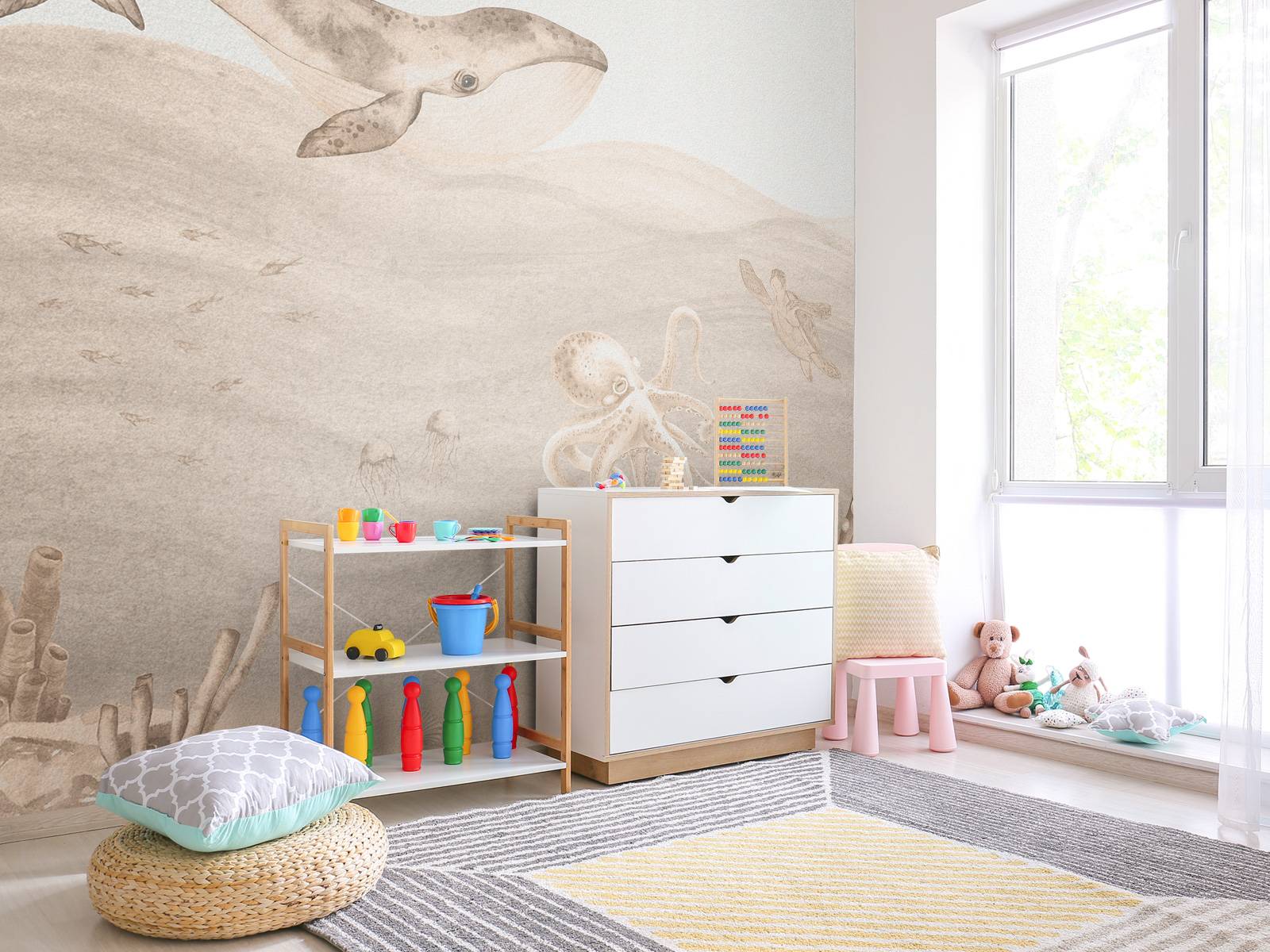 Underwater world in taupe
