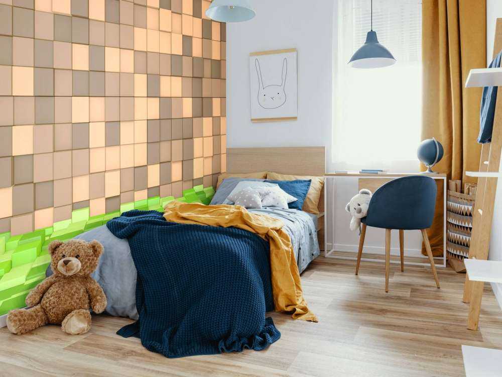 3D Minecraft landscape with brown blocks