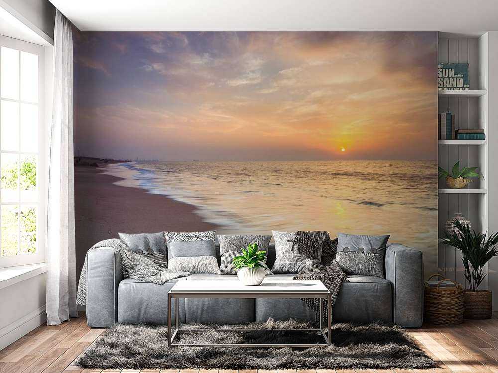 Evening view of beautiful beach in Israel