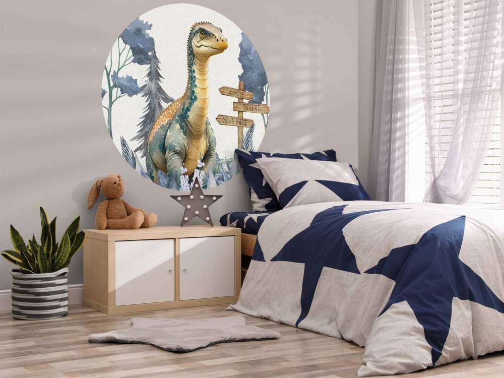 Baby brachiosaurus in the blue jungle