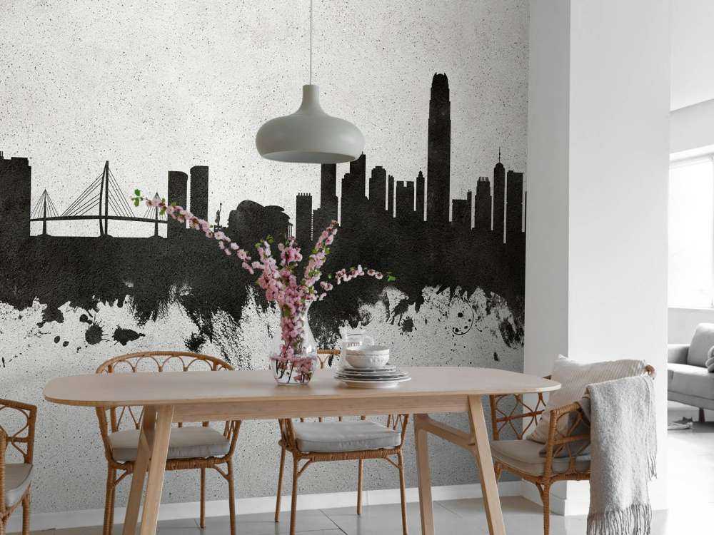 Watercolor skyline, Hong Kong