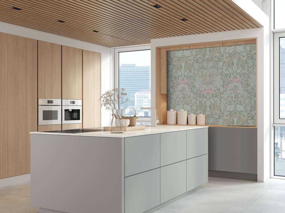 Morris floral damask - mint green