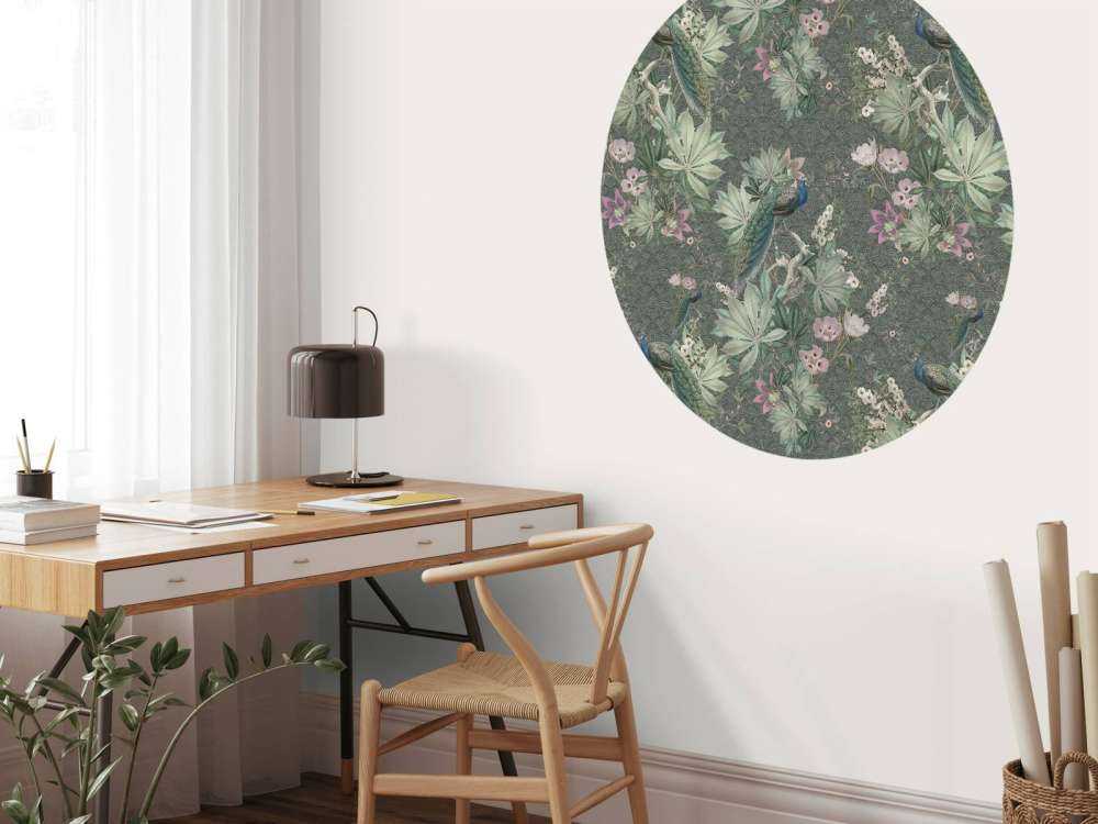 Vintage garden peacocks - dark green